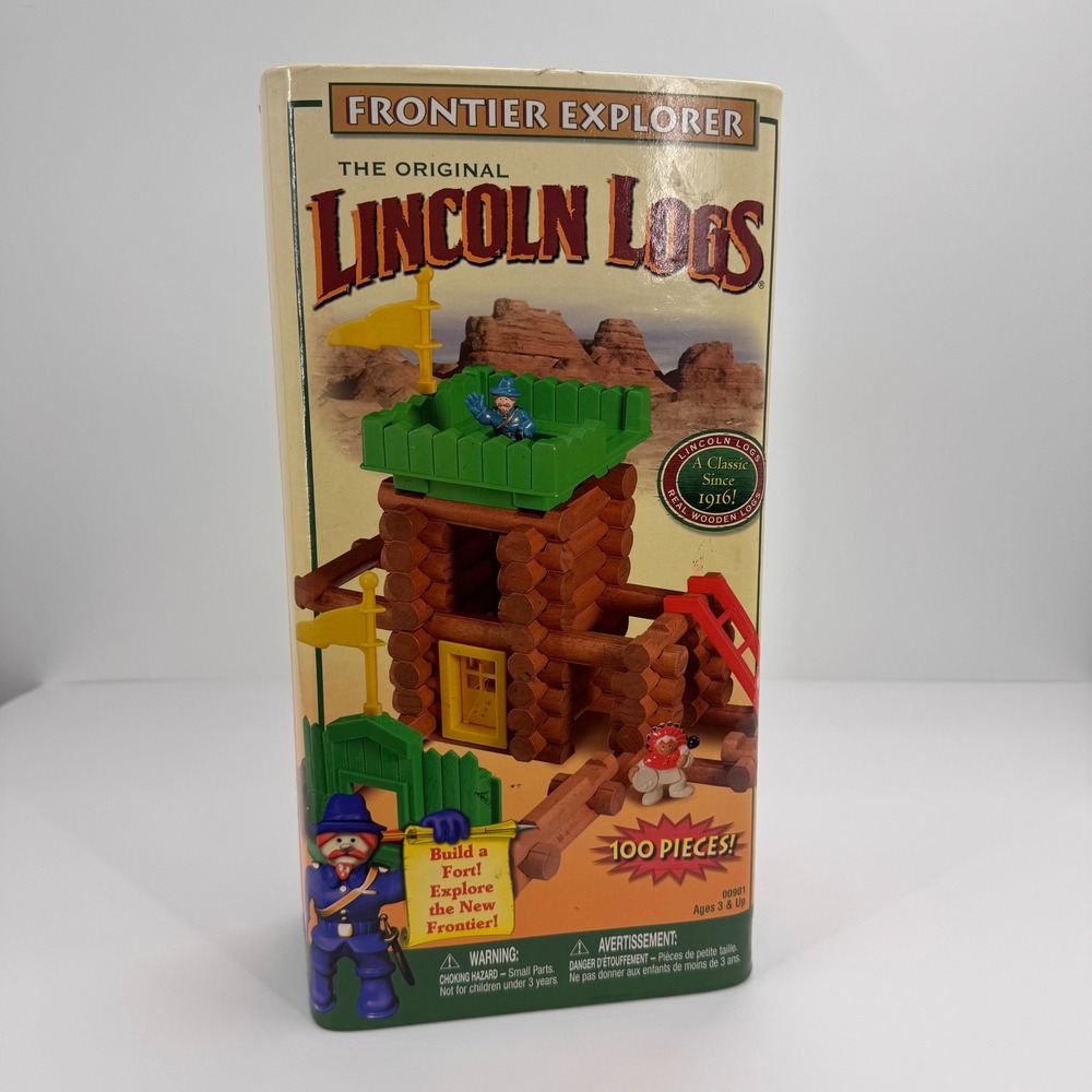 Lincoln Logs Frontier Explorer Incomplete Real Wood Building Set 00901 100 Piece